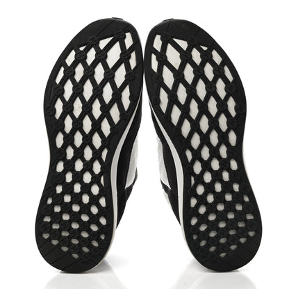 Chanel Nylon Suede Calfskin CC Sneakers 39.5 White Dark Grey 5 of 8