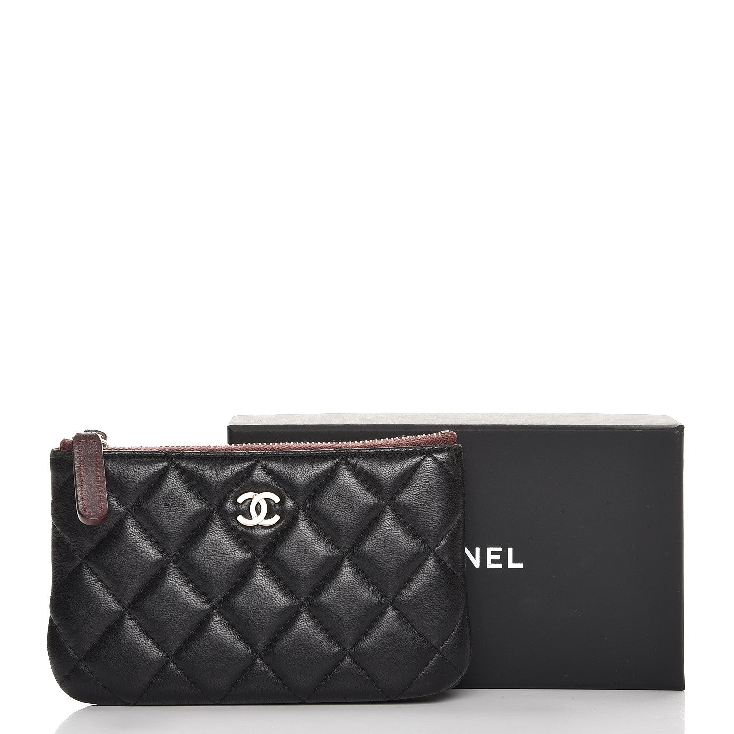 Chanel Lambskin Quilted Small Cosmetic Case Black 10 of 10