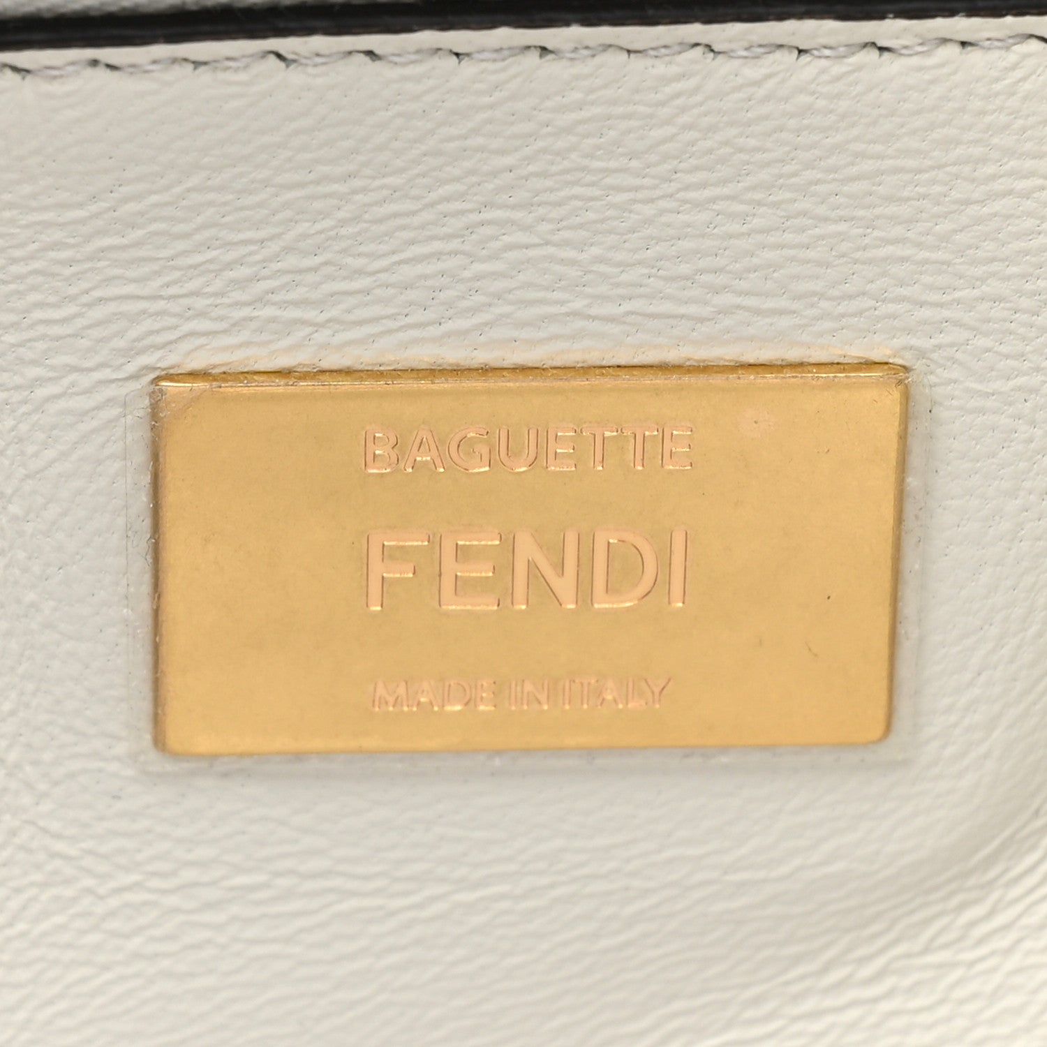 Fendi Nappa Small FF Embossed Midi Chain Baguette White 6 of 10