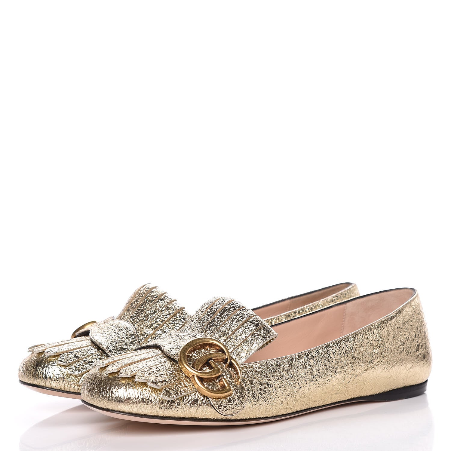 Gucci Galassia GG Marmont Fringe Flats 36 Platino 3 of 10