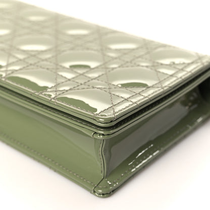 Christian Dior Patent Cannage Lady Dior Chain Wallet Dusty Jade 10 of 10