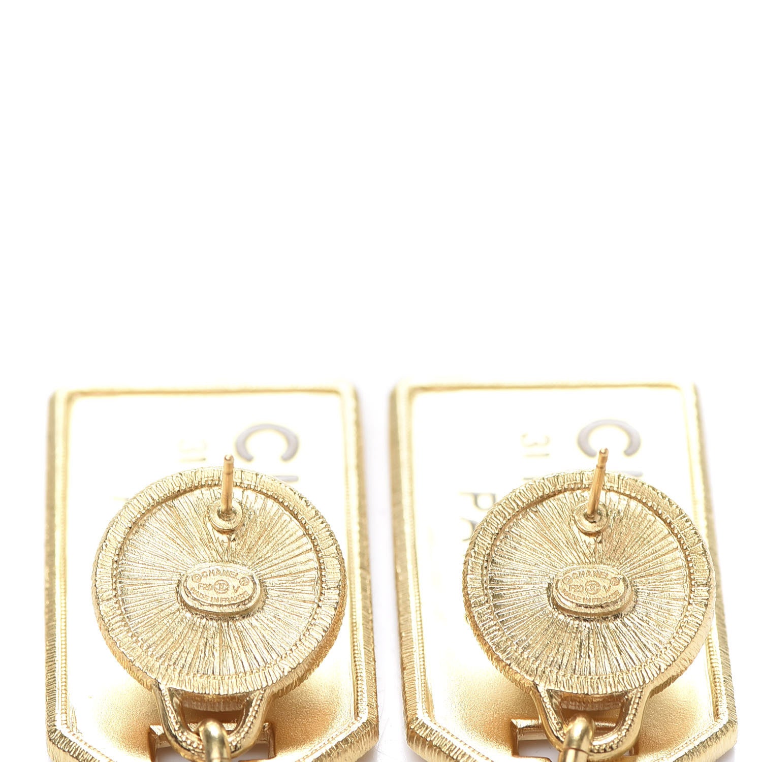 Chanel Pearl CC Tags Drop Earrings Gold 3 of 5