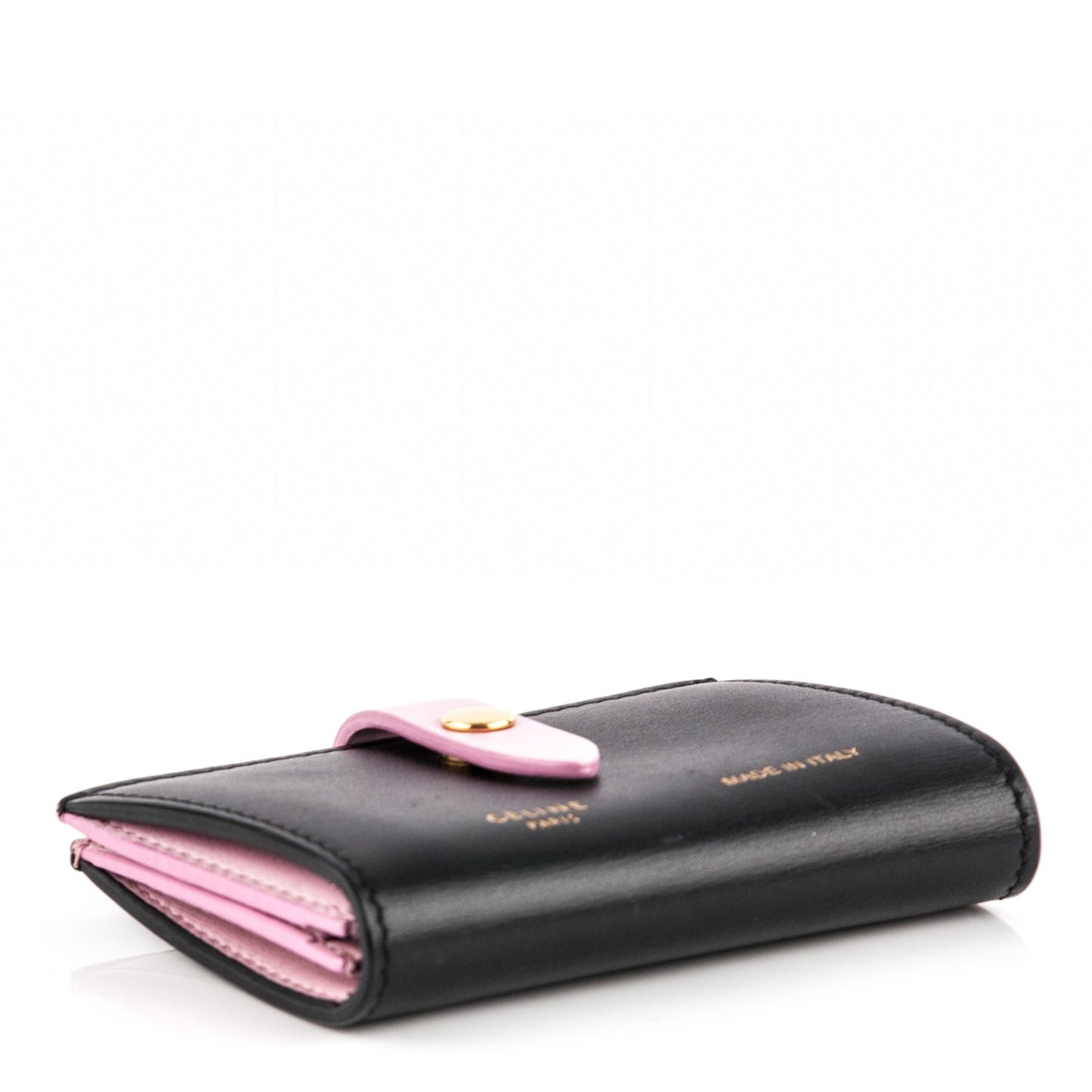 Palmelato Calfskin Strap Folded Card Holder Pink