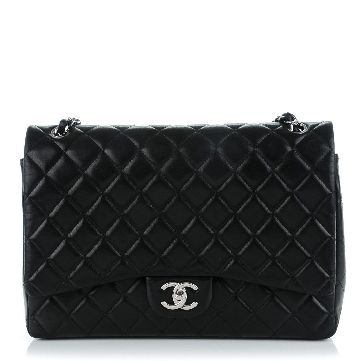 Chanel Lambskin Quilted Maxi Double Flap Black 1 of 10