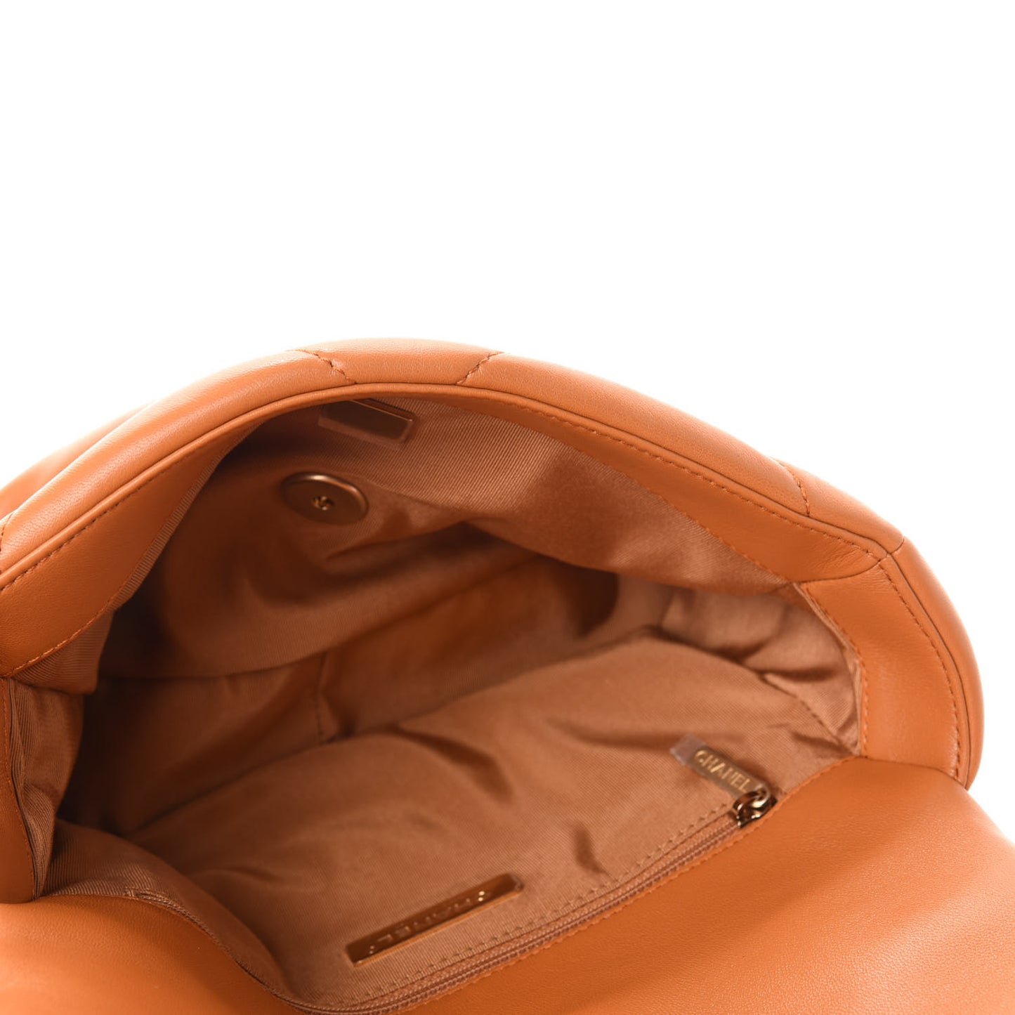 Lambskin Quilted Medium Chanel 19 Flap Light Brown