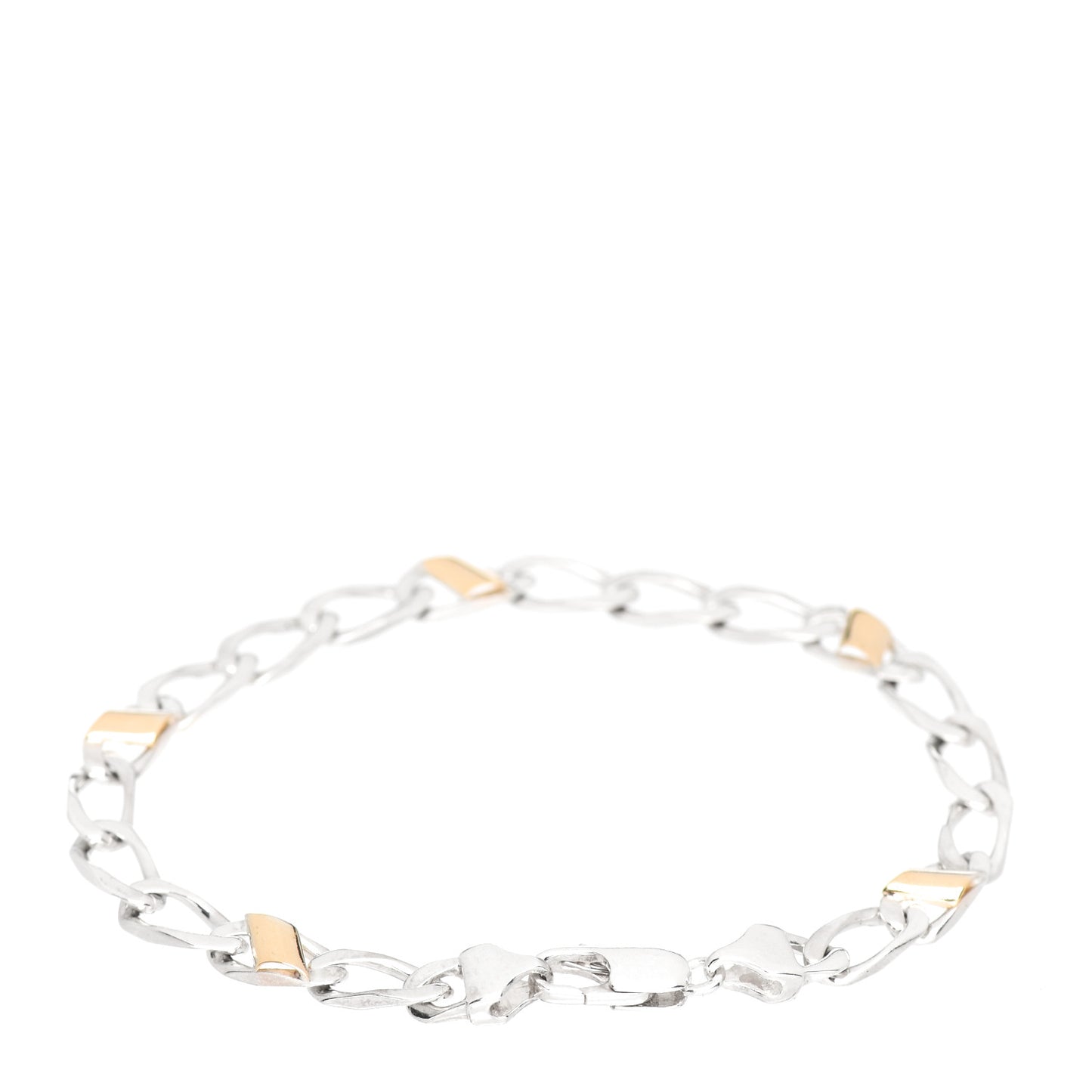 Sterling Silver 18K Yellow Gold Curb Link Bracelet