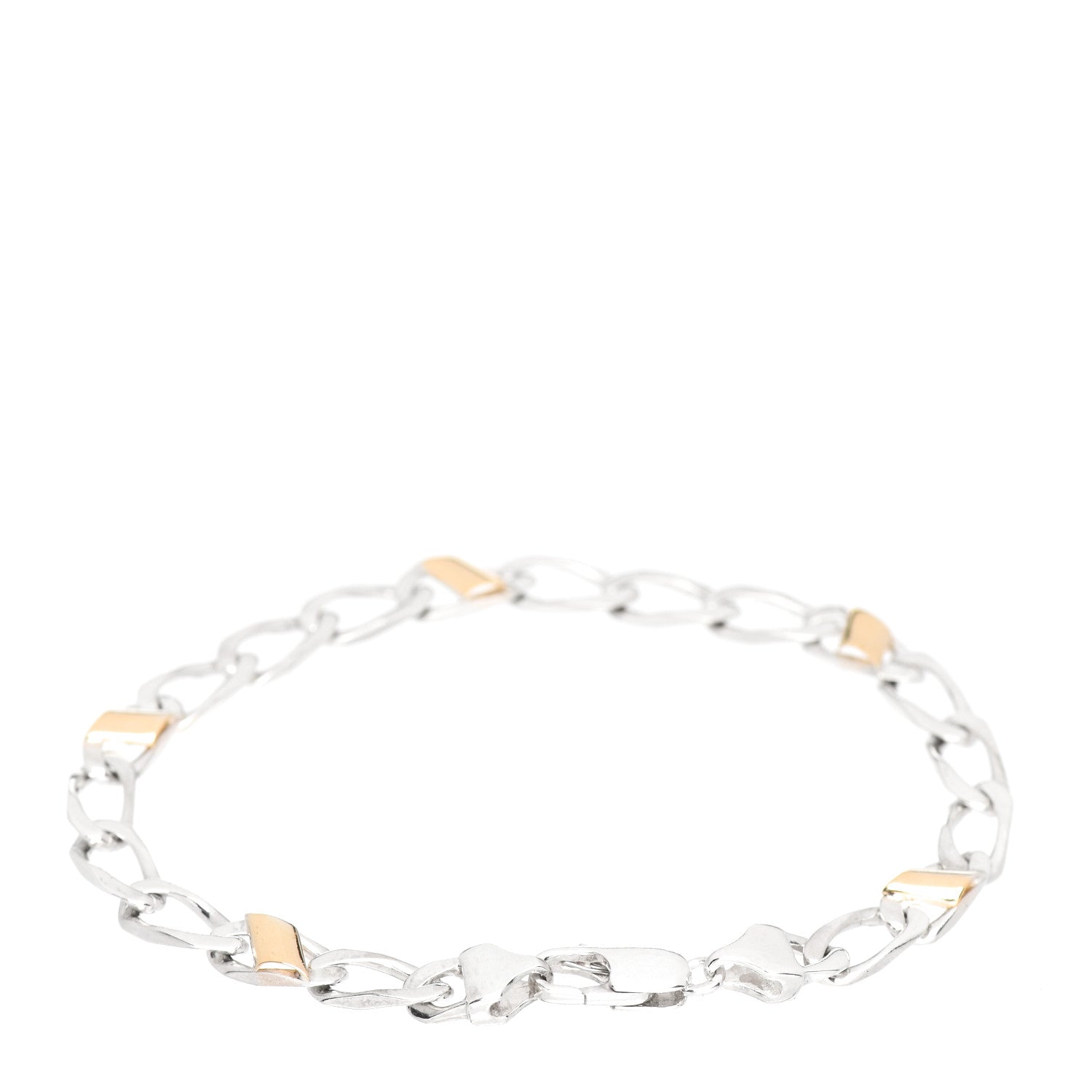 Tiffany Sterling Silver 18K Yellow Gold Curb Link Bracelet 3 of 4