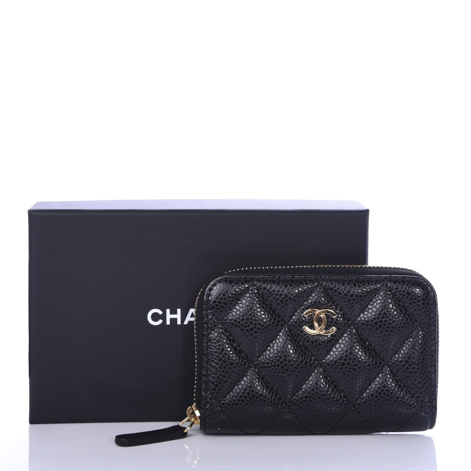 Chanel Caviar Quilted Zip Coin Purse Black 8 of 8