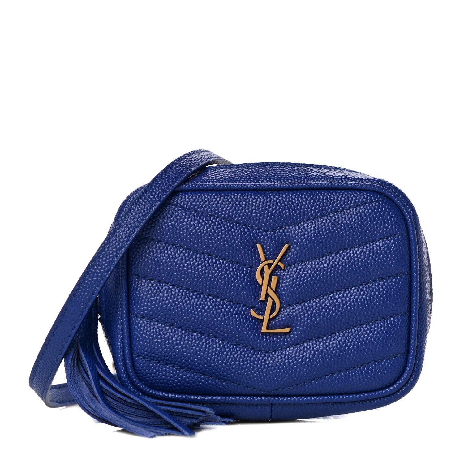 Saint Laurent Grain De Poudre Matelasse Monogram Baby Lou Camera Bag Sapphire Blue 1 of 9