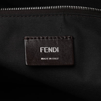 Fendi Glazed Fabric Vitello King FF 1974 Diagonal Medium East West Messenger Tobacco Moro Cuoio 6 of 10