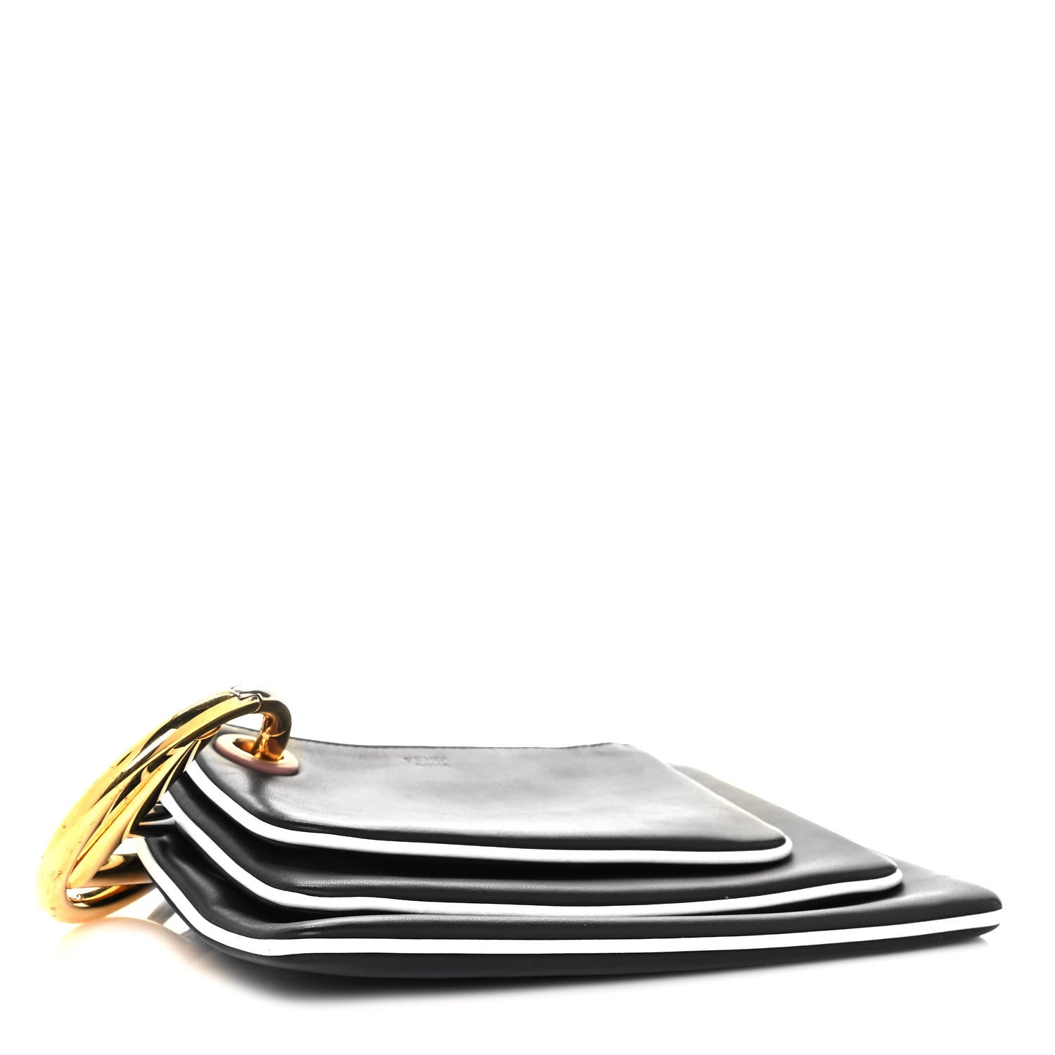 Fendi Vitello Century Opaco F is Fendi Bi-Color Triplette Pouch Set Black 4 of 13