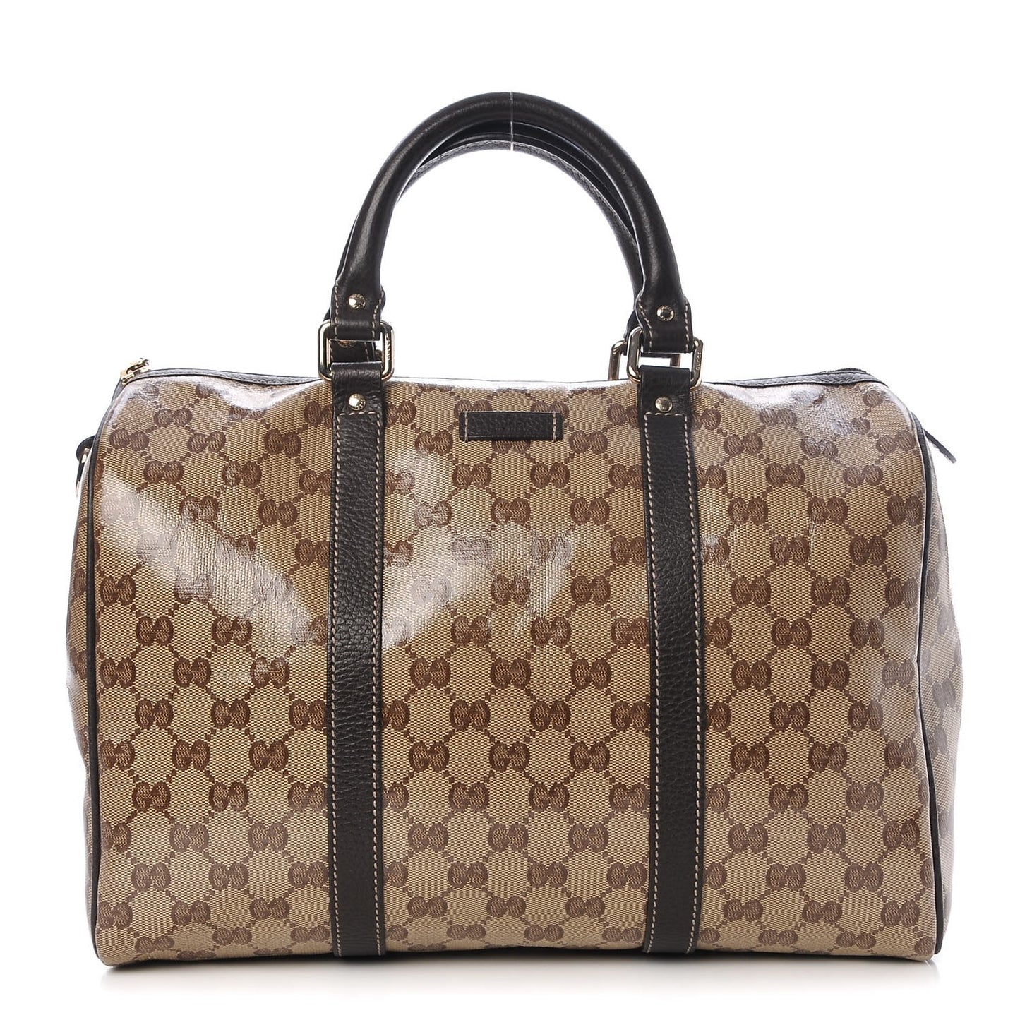 Crystal Monogram Medium Joy Boston Dark Brown
