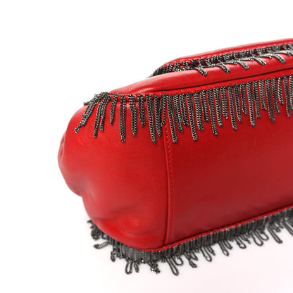 Chanel Lambskin Rock And Cabaret Chain Fringe Accordion Flap Red 9 of 10