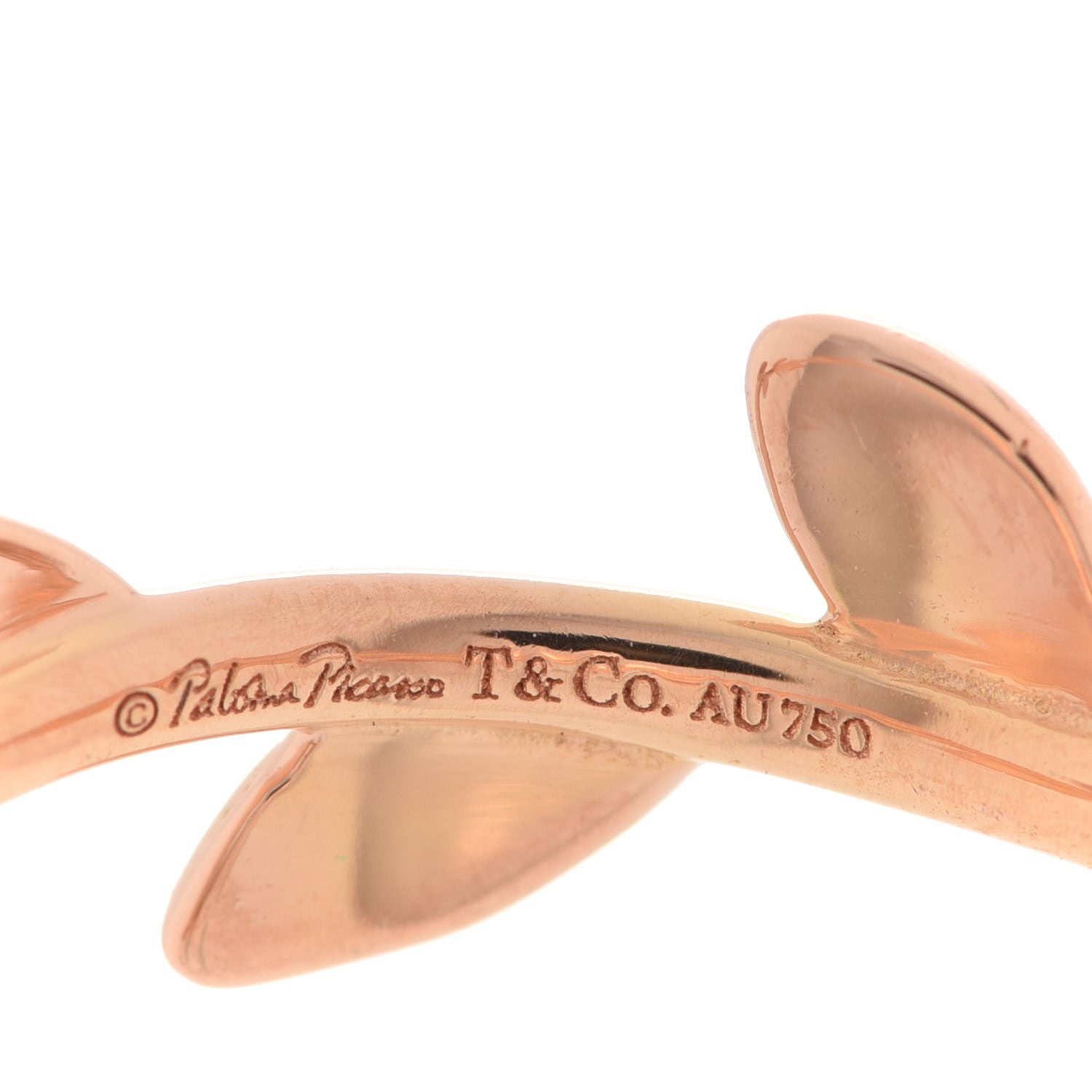 Tiffany 18K Rose Gold Narrow Paloma Picasso Olive Leaf Band Ring 54 7 4 of 4