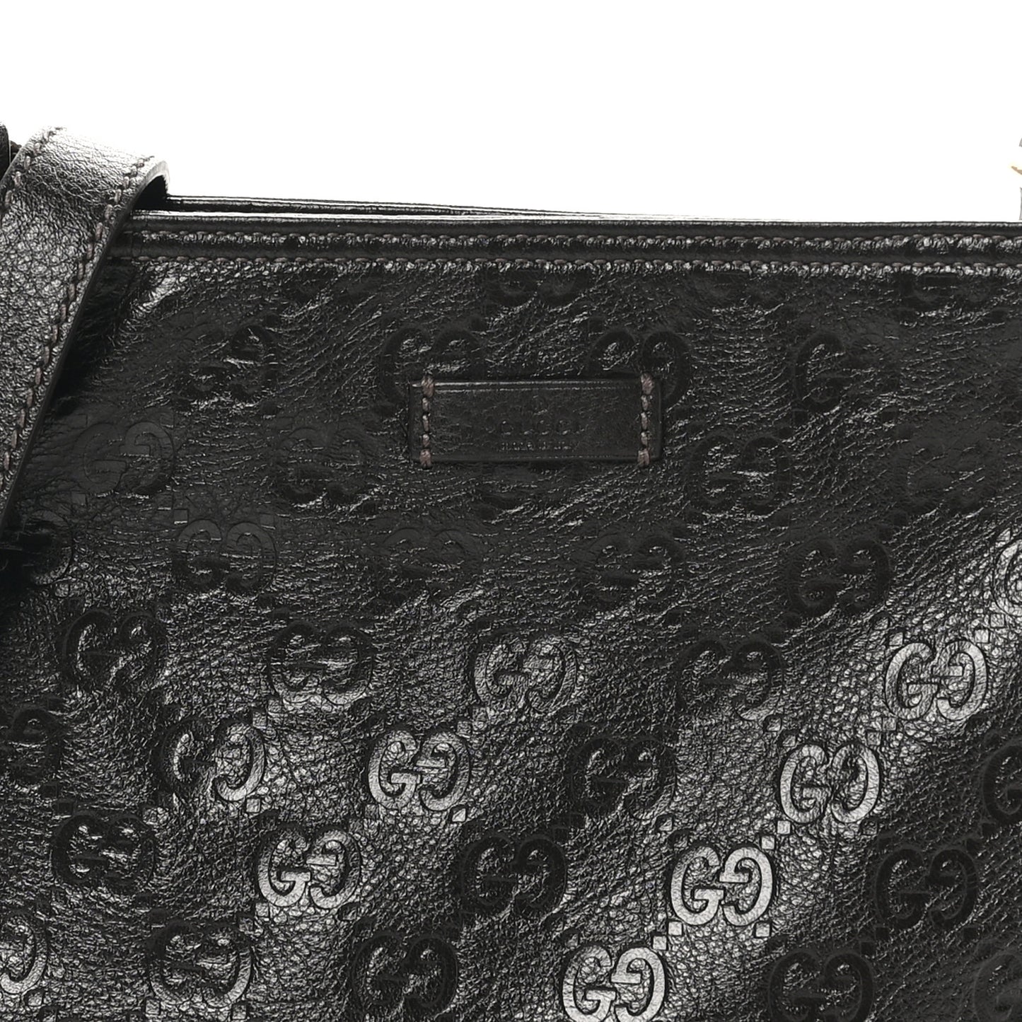 Guccissima Small Flat Messenger Bag Dark Brown
