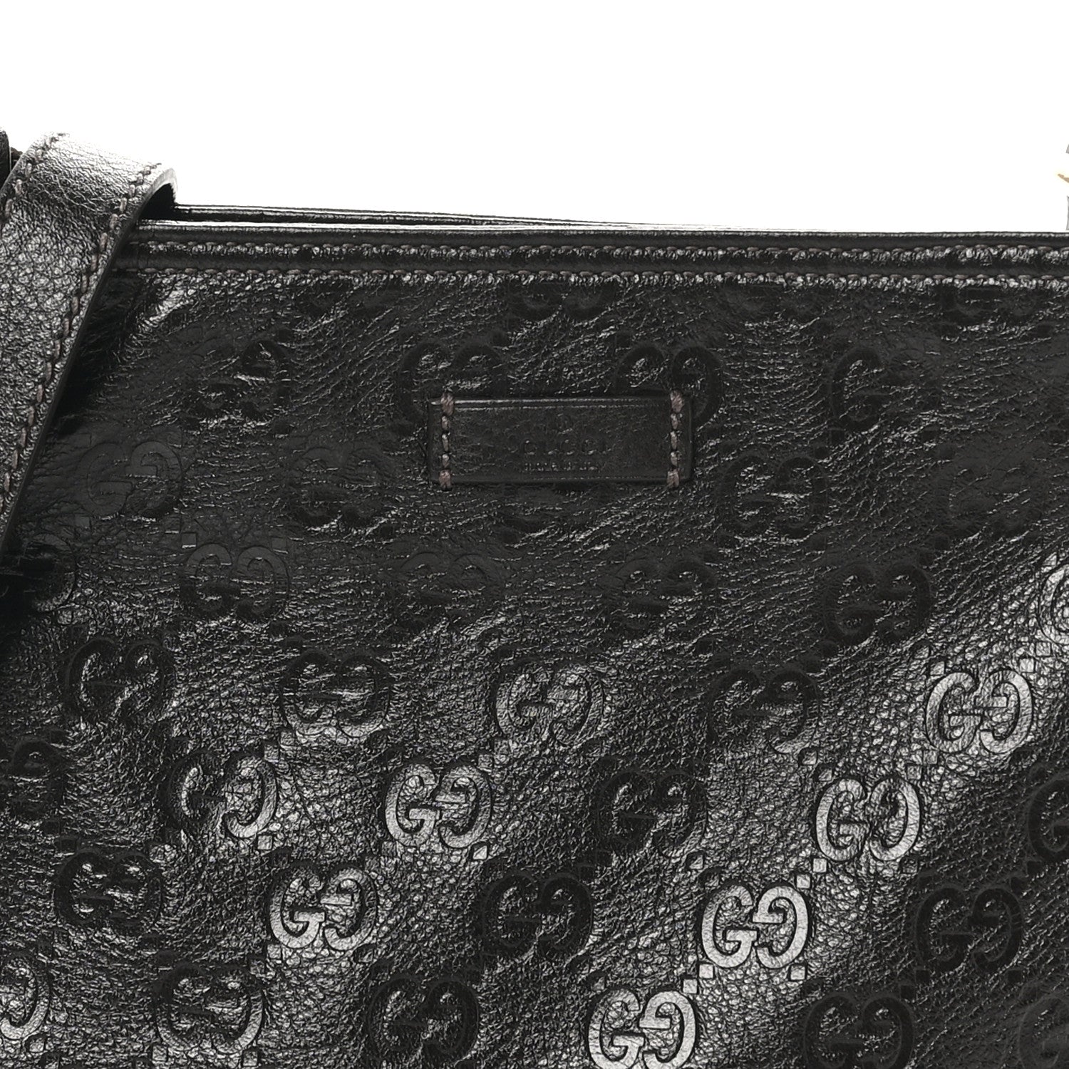 Gucci Guccissima Small Flat Messenger Bag Dark Brown 8 of 10