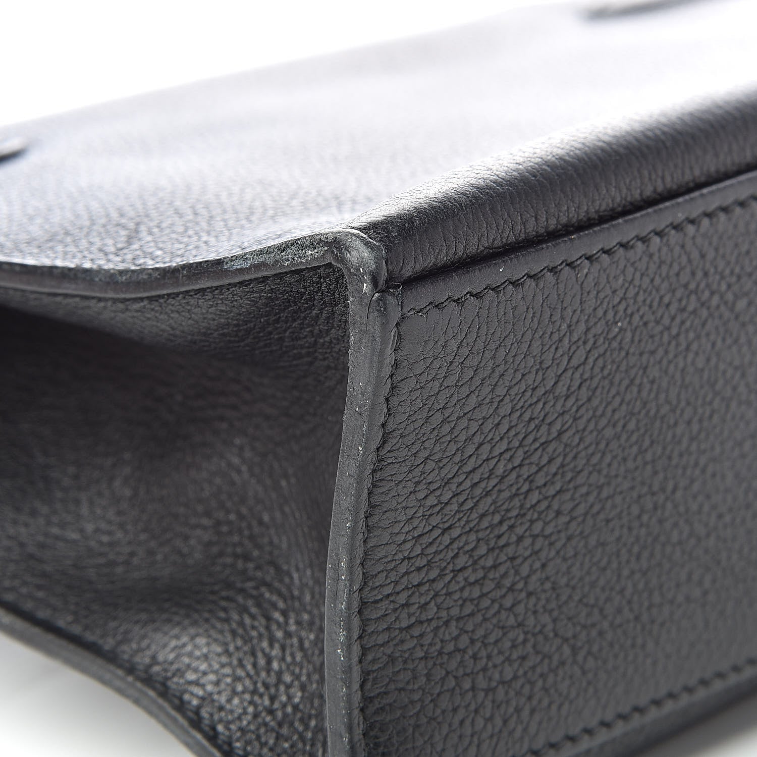 Hermes Evergrain Kelly Pochette Clutch Black 17 of 19
