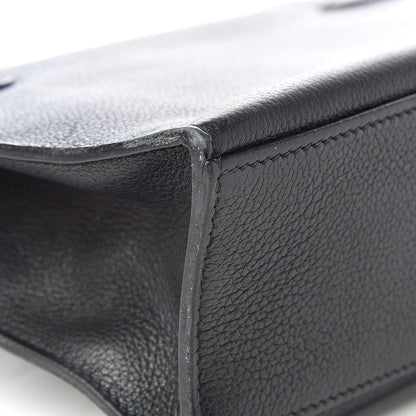 Hermes Evergrain Kelly Pochette Clutch Black 17 of 19