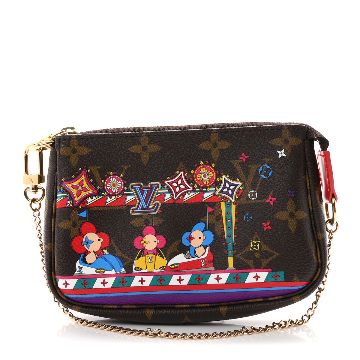Louis Vuitton Monogram 2020 Christmas Animation Bumper Cars Mini Pochette Accessories Coquelicot 1 of 8
