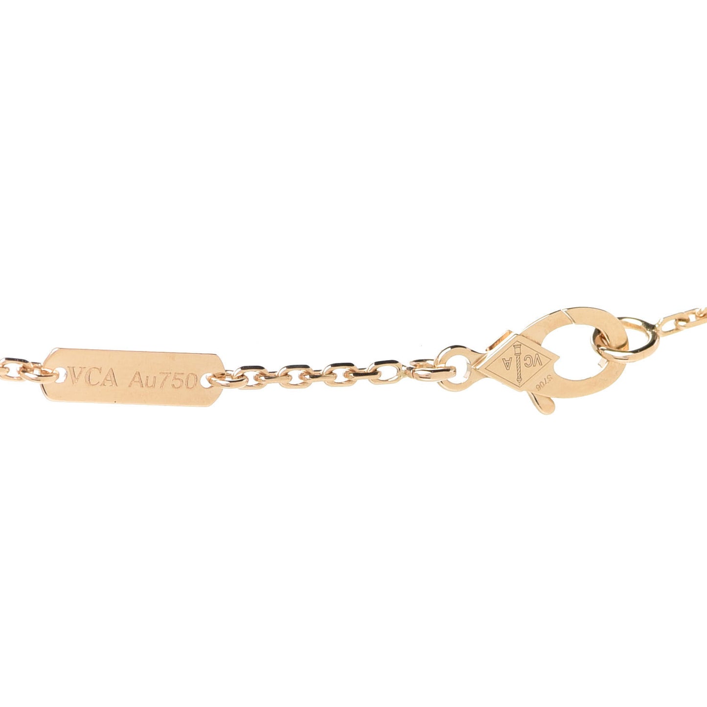 18K Yellow Gold Mother of Pearl Vintage Alhambra Pendant Necklace