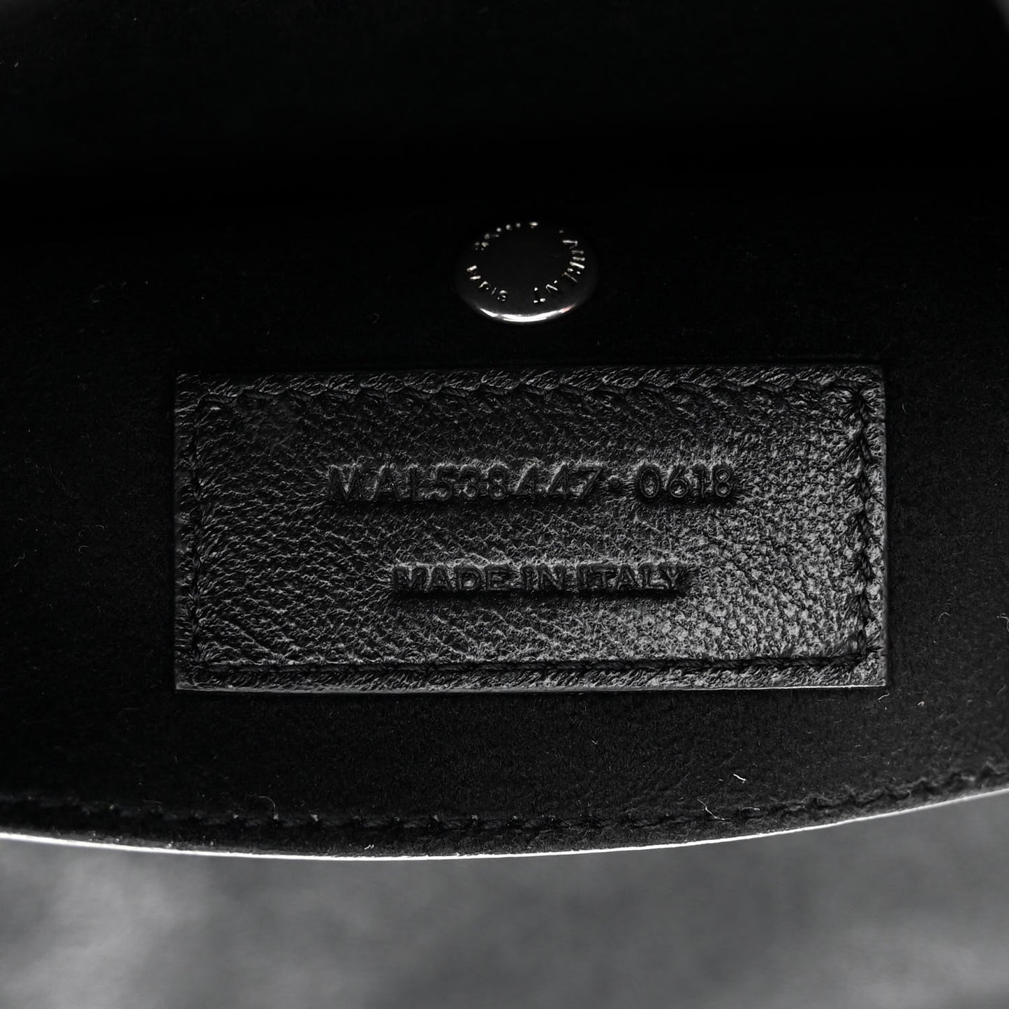 Lambskin Teddy Drawstring Bag Black