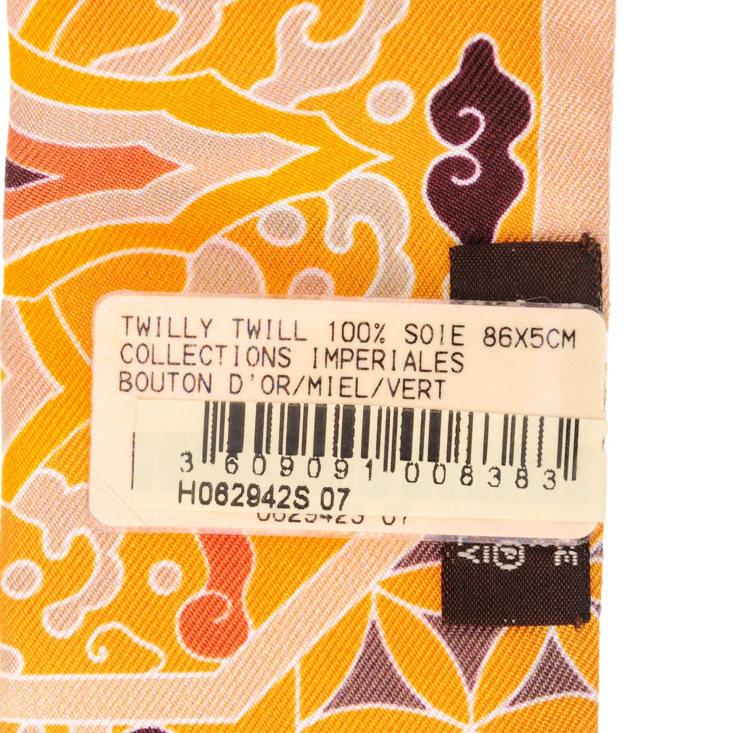 Hermes Silk Collections Imperiales Twilly Bouton D'Or Miel Vert 4 of 5