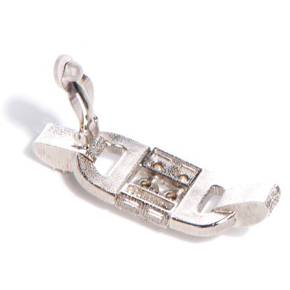 Chanel Crystal CC Clip On Earrings Silver 3 of 5