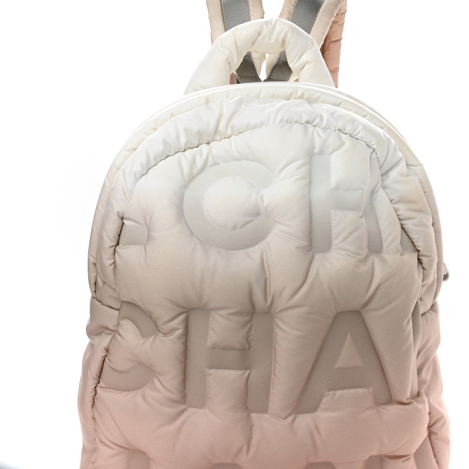 Chanel Nylon Embossed Small Doudoune Backpack Pink Grey White 9 of 12
