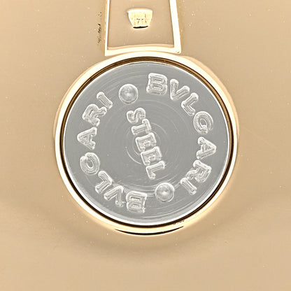 Bulgari Stainless Steel 18K Yellow Gold Mother of Pearl Optical Illusion Pendant 3 of 3
