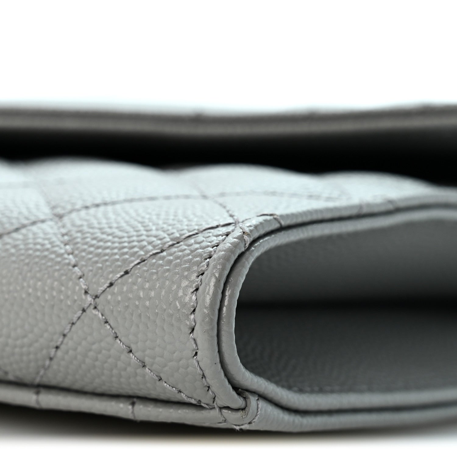 Saint Laurent Grain De Poudre Textured Mixed Matelasse Triquilt Monogram Clutch New Stone Grey 10 of 13