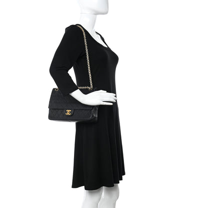 Chanel Lambskin Quilted Medium Double Flap Bijoux Chain Black 2 of 19