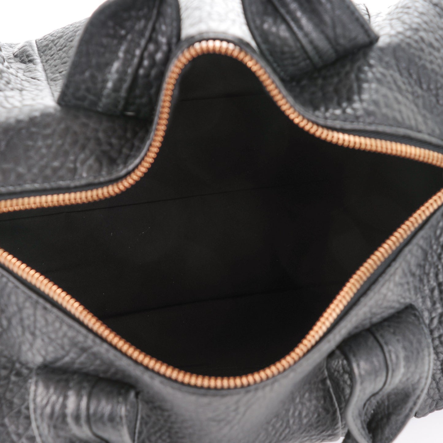 Pebbled Lambskin Rocco Black Antique Brass Hardware