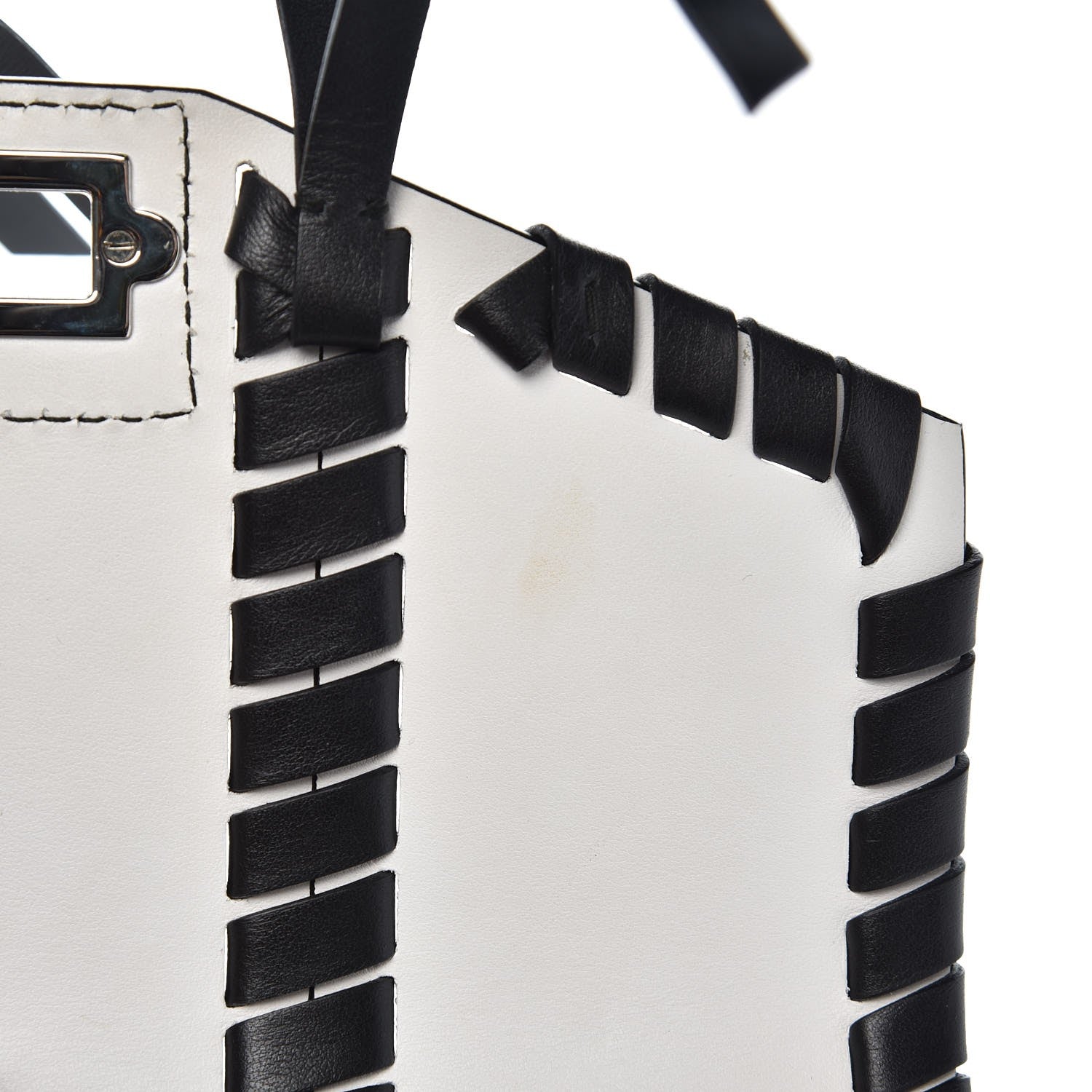 Proenza Schouler Calfskin Hava Whipstitch Shoulder Bag White Black 8 of 10
