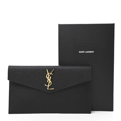 Saint Laurent Grain De Poudre Uptown Pouch Black 10 of 10