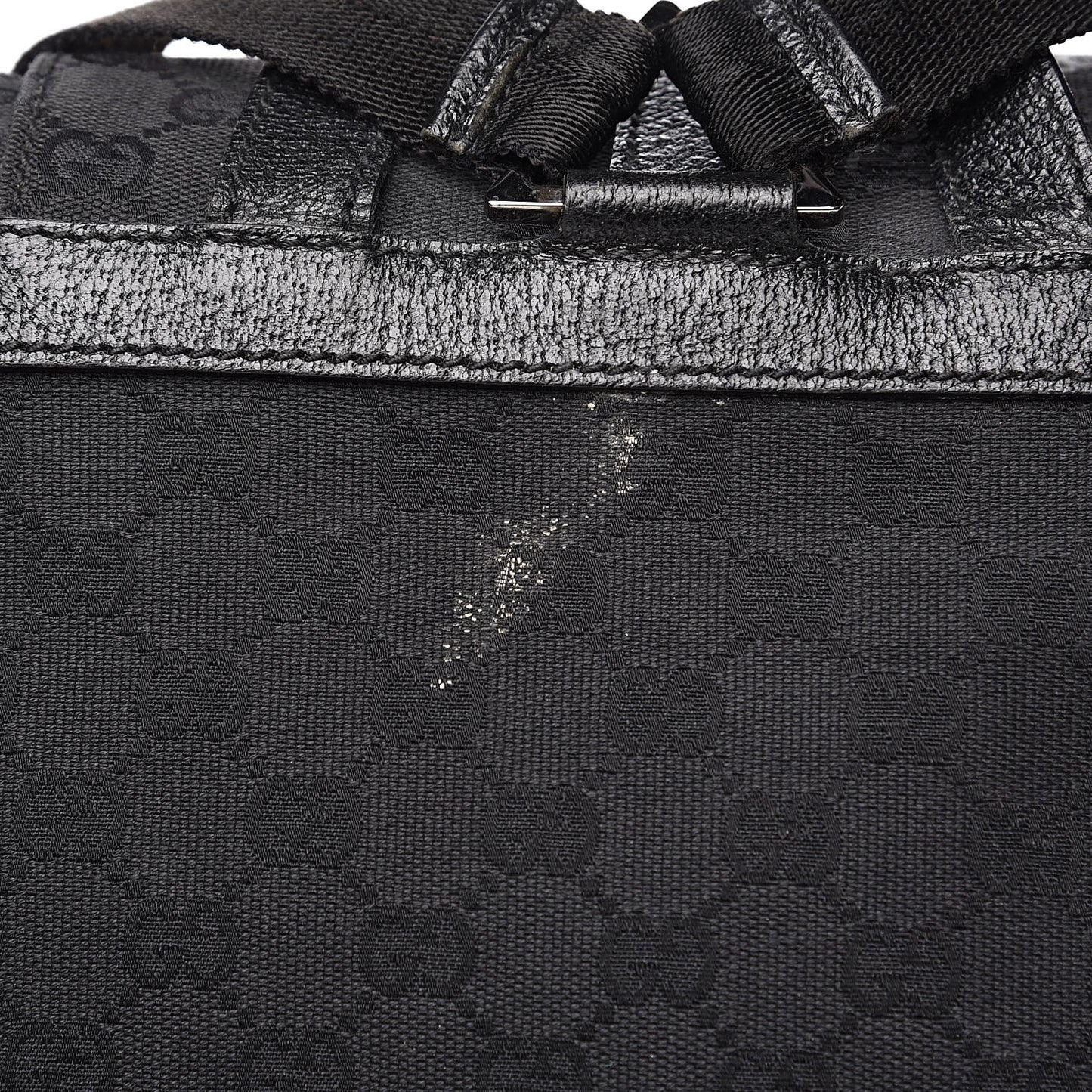 GG Monogram Single Buckle Backpack Black