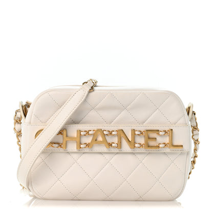 Chanel Calfskin Quilted Enchained Camera Case Bag White 1 of 12