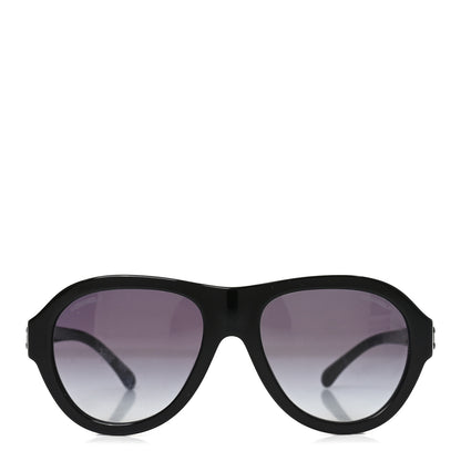 Chanel Acetate Strass Pilot Sunglasses 5467-B Black 2 of 6