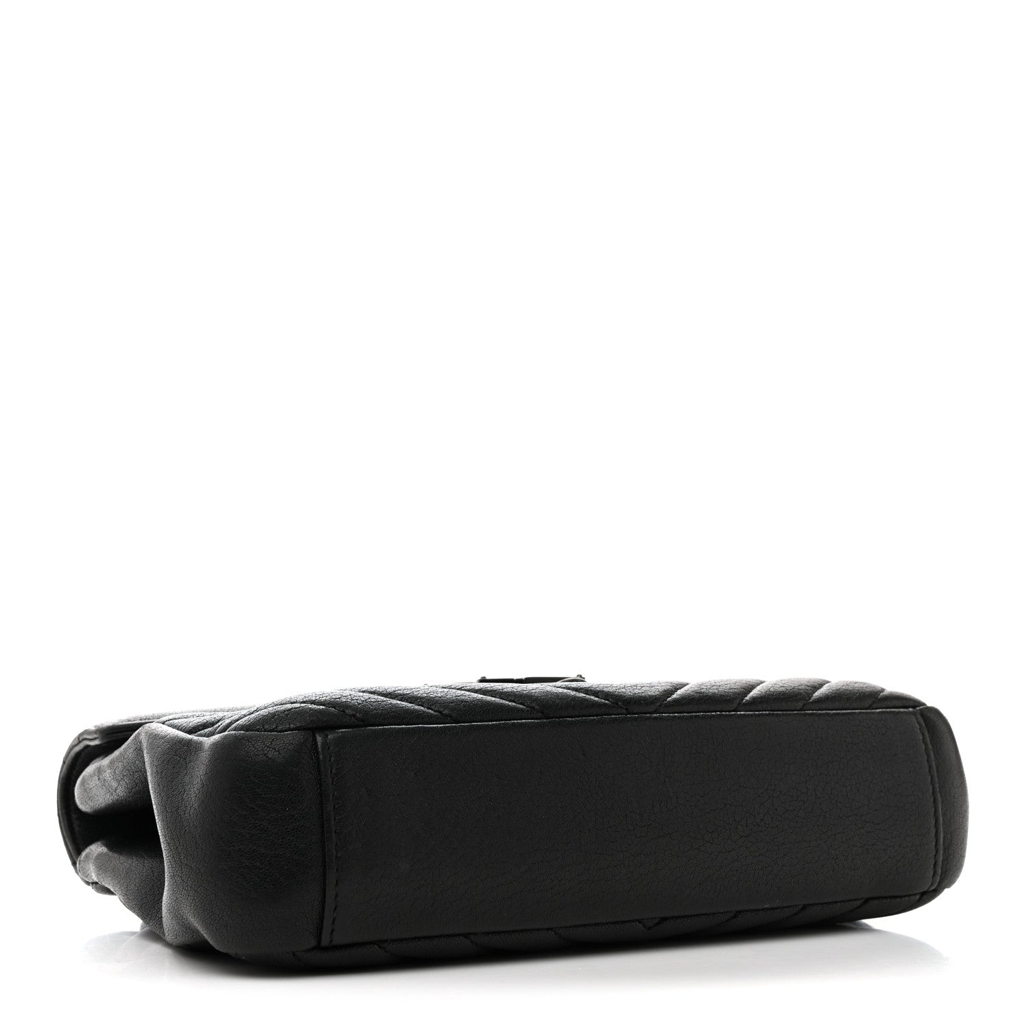 Saint Laurent Sheepskin Matelasse Chevron Monogram Monochrome Medium College Bag Black 4 of 17