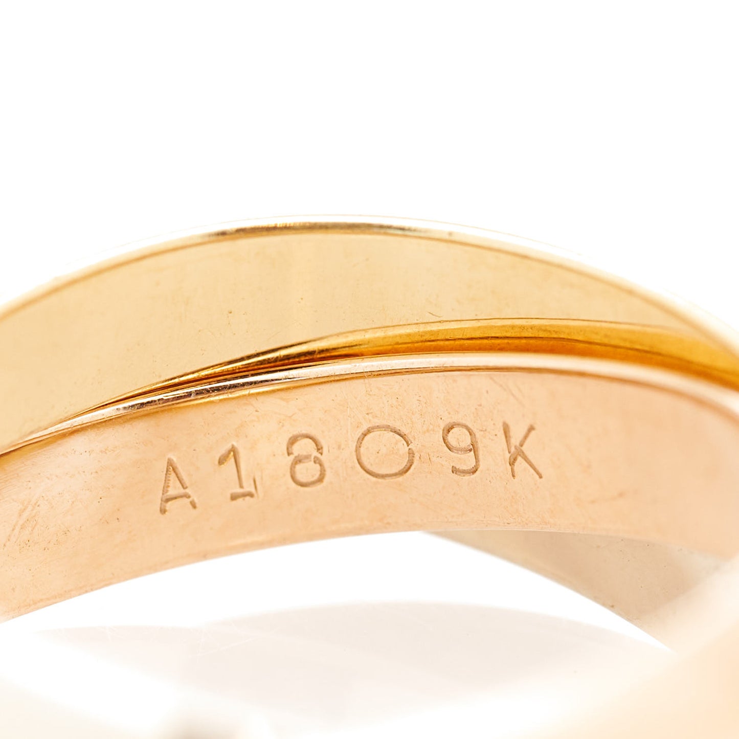 18K Pink Yellow White Gold Classic Les Must De Cartier Trinity Ring 52 6