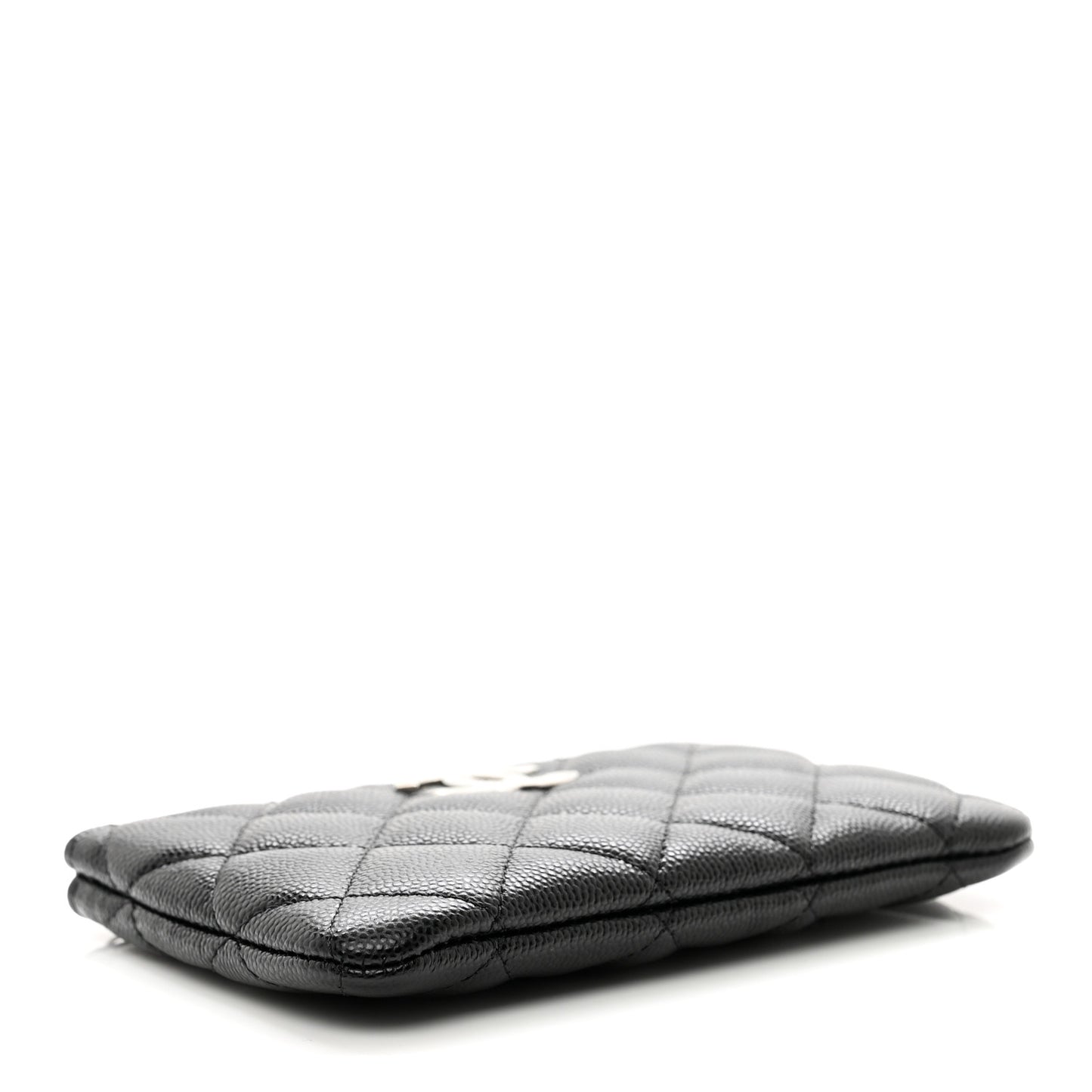 Caviar Quilted CC Logo Small Pouch Black