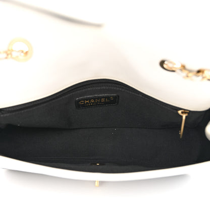 Chanel Calfskin Quilted Medium Graphic Flap Black White 5 of 13