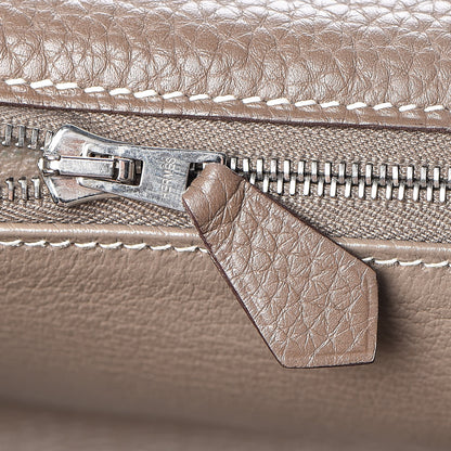 Hermes Taurillon Clemence Shoulder Kelly 40 Etoupe 14 of 38