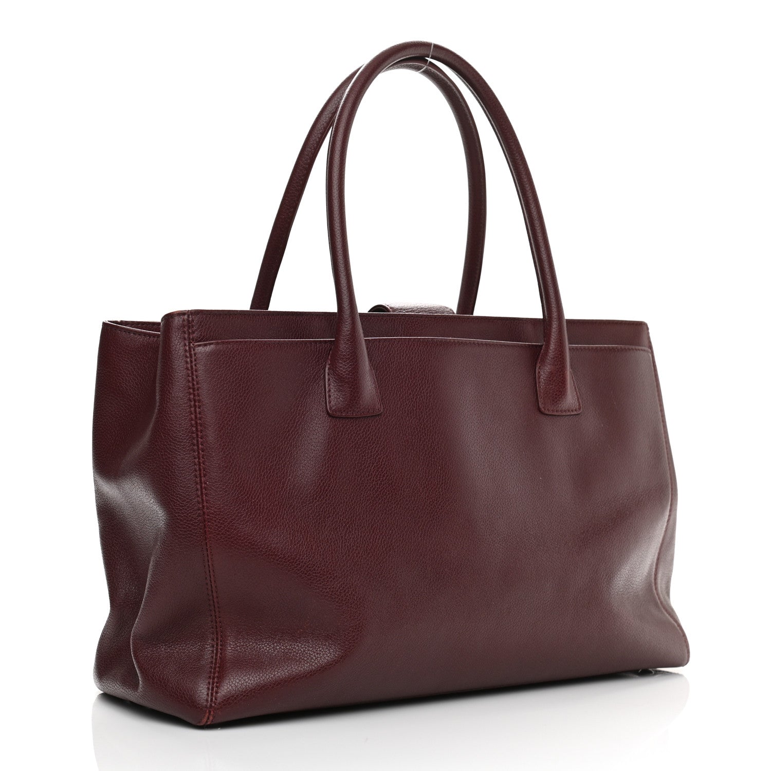 Chanel Calfskin Cerf Executive Shopper Tote Burgundy 2 of 13
