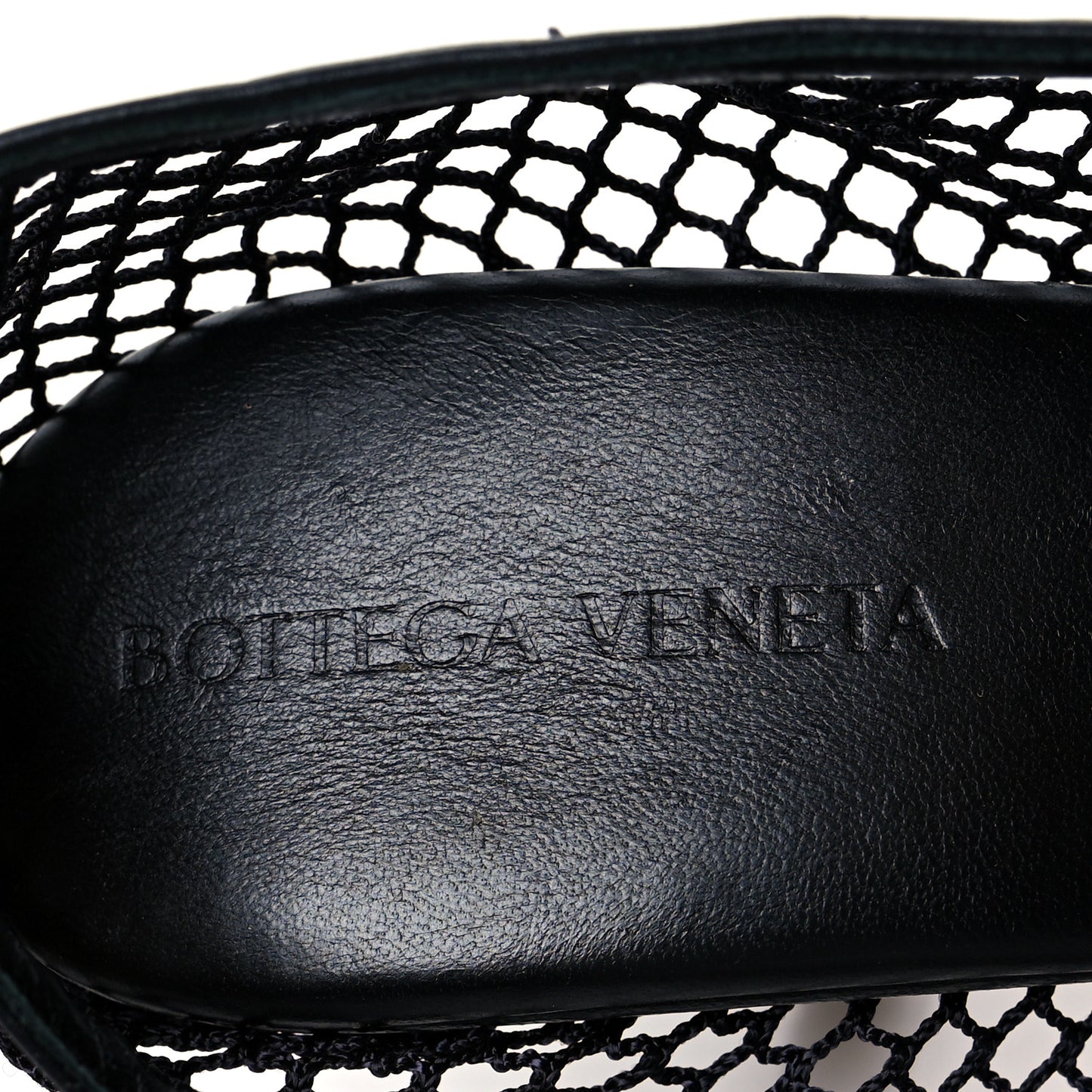 Mesh Nappa Chunky Chain Sandals 40 Black