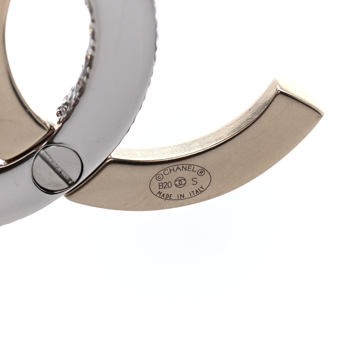 Chanel Crystal CC Brooch Light Gold 4 of 4