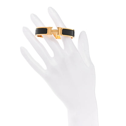 Hermes Enamel Narrow Clic Clac H Bracelet PM Black 2 of 4
