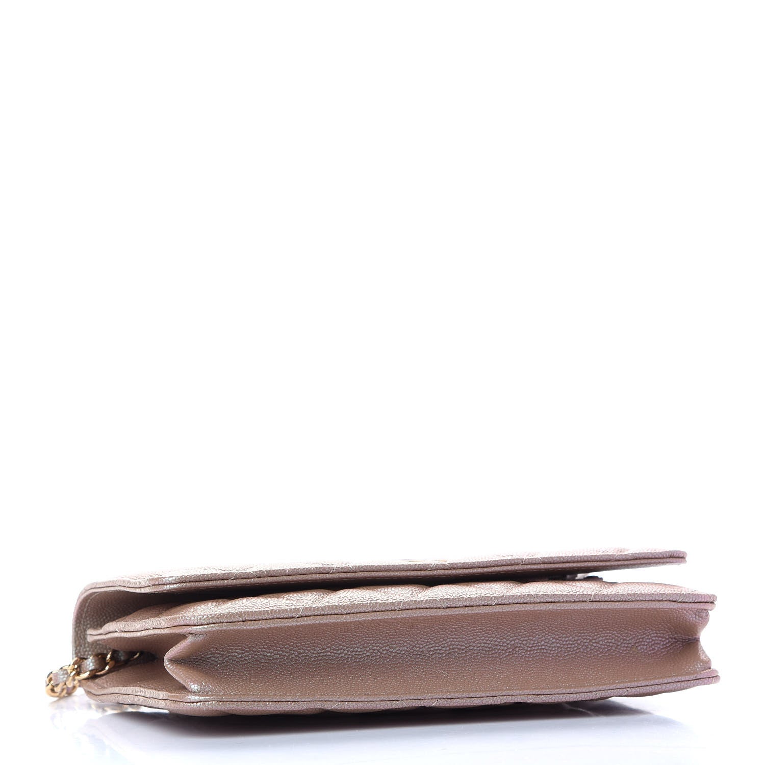 Chanel Iridescent Caviar Quilted Wallet On Chain WOC Beige 4 of 10