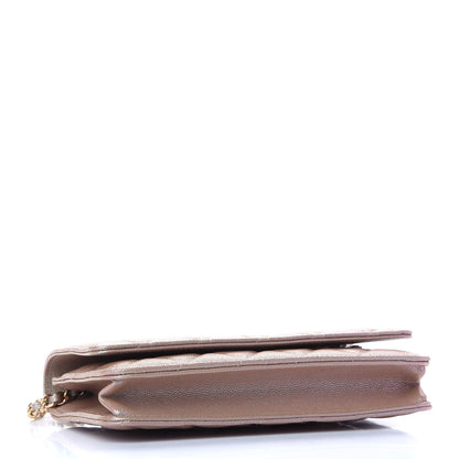 Chanel Iridescent Caviar Quilted Wallet On Chain WOC Beige 4 of 10