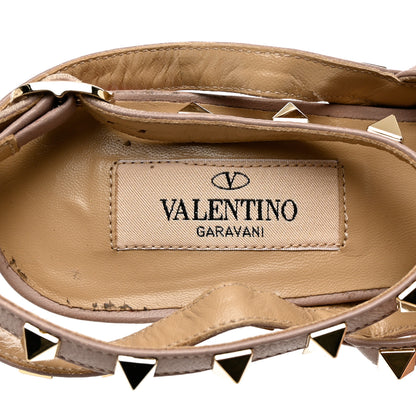 Valentino Garavani Patent Nappa Rockstud Ankle Strap 100mm Pumps 37 Pink Poudre 6 of 9