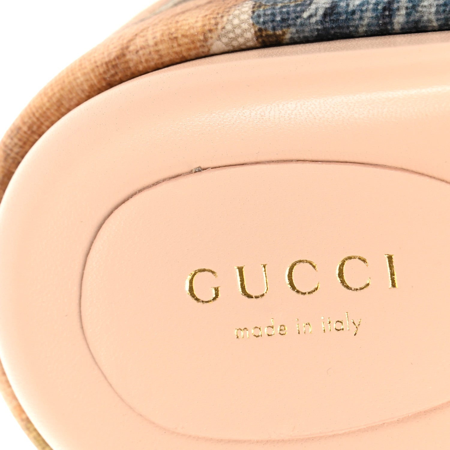 Gucci GG Supreme Monogram Water Flora Angelina Platform Slide Sandals 36.5 Beige White Multicolor 10 of 11
